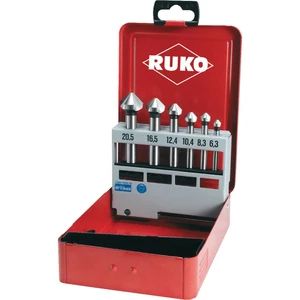 RUKO  102152 sada kužeľových záhlbníkov 6-dielna 6.3 mm, 8.3 mm, 10.4 mm, 12.4 mm, 16.5 mm, 20.5 mm HSS   1 sada