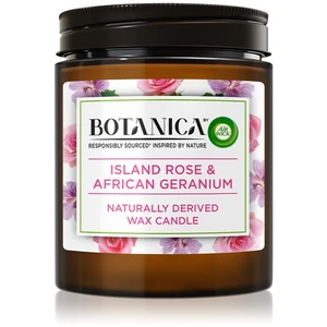 Air Wick Botanica Island Rose & African Geranium vonná sviečka s vôňou ruží 205 g