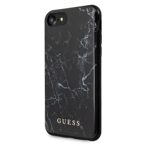 Kryt na mobil Guess Marble na Apple iPhone 8/SE (2020) (GUHCI8PCUMABK) čierny ochranný zadný kryt na mobil • kopíruje tvar telefónu • zachováva prístu