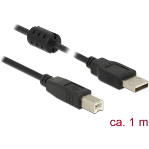 Delock #####USB-Kabel USB 2.0 #####USB-A Stecker, #####USB-B Stecker 1.00 m čierna s feritovým jadrom