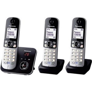 Panasonic KX-TG6823 Trio DECT, GAP bezdrôtový analógový telefón  záznamník, handsfree čierna, strieborná