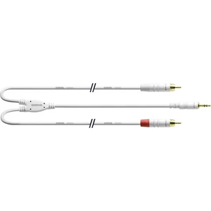 Cordial  audio káblový adaptér [1x jack zástrčka 3,5 mm - 2x cinch zástrčka] 1.50 m biela