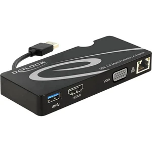 Delock USB 3.0 sieťový adaptér 1 GBit/s HDMI ™, VGA, USB 3.2 Gen 1 (USB 3.0), LAN (10/100/1000 Mbit / s)