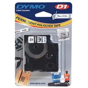 Dymo D1 16960, S0718070, 19mm x 5,5m čierna tlač / biely podklad, originálná páska