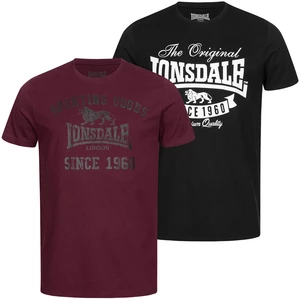 T-shirt da uomo  Lonsdale 115086-Black/Oxblood