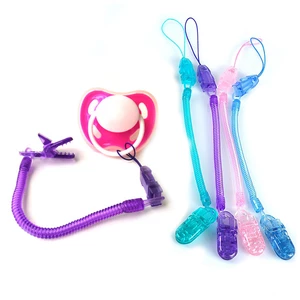 Babies Boy Soother Nipple Anti-drop Holder for Newborn Baby Stretchable Spring Coil Pacifier Chain Clip Children Accessories