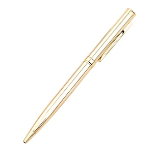 5X Metal Ballpoint Pen Stainless Steel Rotating Ball Pen For School Office Bright Writing Point 1.0Mm (Golden)