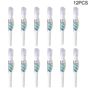 12pc/box Strong Coverage Error Fluid Quick Drying Correction Pen Non Slip Needle Point Portable School Stationery Student Office