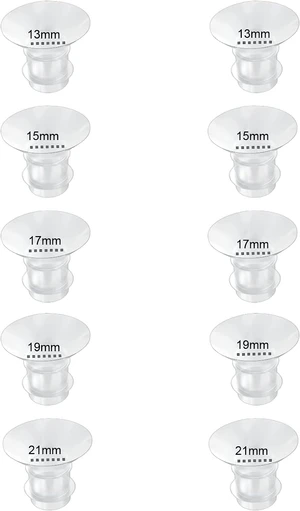 Flange Inserts 13/15/17/19/21mm 10PC,Compatible with Medela/Momcozy/Spectra/YOUHA/XIMYRA S9/S12 24mm Shields/Flanges