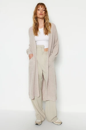 Trendyol Stone Maxi Basic kötöttáru Cardigan