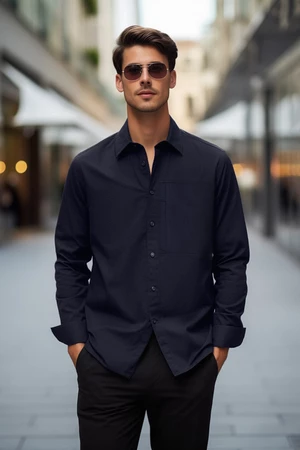 Trendyol Limited Edition Navy Blue Gabardine Comfortable Fit Limited Edition Shirt Jacket