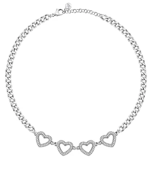 Morellato Romantický oceľový náhrdelník so srdiečkami Bagliori SAVO22