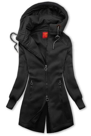 Sweatjacke mit Strickdetails Schwarz