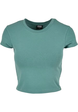 Women's Stretch Cropped Tee Jersey with Pale Leaf