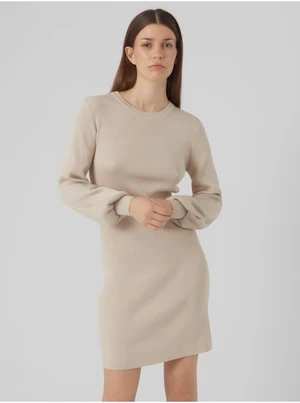 Beige women's sweater dress AWARE by VERO MODA Haya - Women's