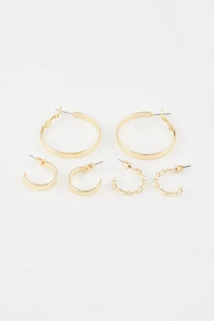 DEFACTO Woman's 3-Piece Gold Hoop Earrings