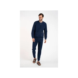 Men's Fox Long-Sleeved Tracksuit, Long Pants - Dark Blue