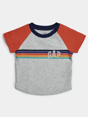 Baby tričko GAP Logo arch raglan tee Šedá