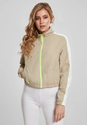 Women's jacket with short pipes made of concrete/electric lime