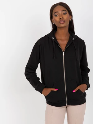 Basic black zip-up sweatshirt with pockets