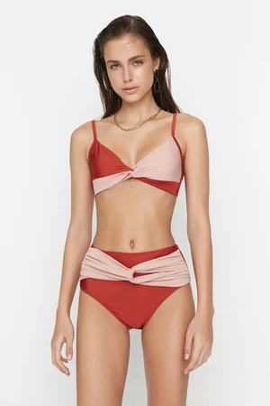 Trendyol High Derékra draped csomó részletes bikini alsó