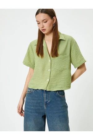 Koton Crop Short Sleeve Shirt Comfortable Fit