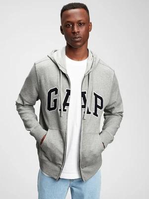 Grey men's sweatshirt GAP Logo arch hoodie