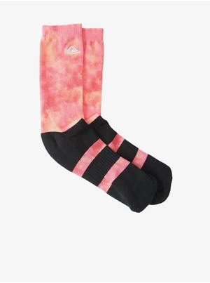 Set of two pairs of socks in black-pink and white Quiksilver - Men