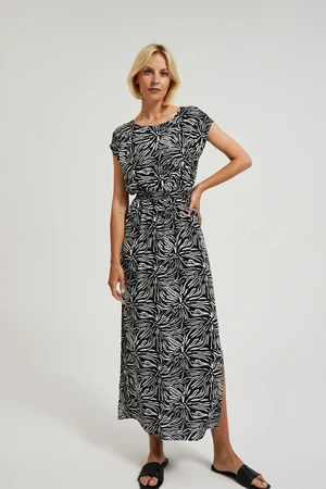 Women's patterned maxi dress MOODO - black