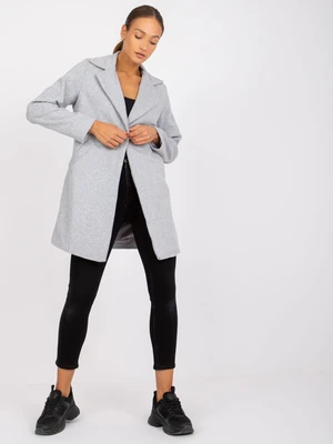 Grey women's oversized coat by Louise RUE PARIS