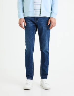 Tmavomodré pánske slim fit džínsy Celio Foslim