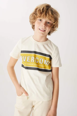 DEFACTO Boys Regular Fit Crew Neck Printed Short Sleeve T-Shirt