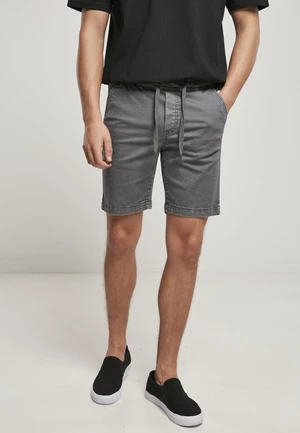 Stretch Twill Joggshorts Light Asphalt