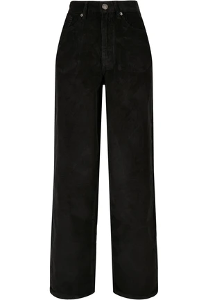 Women's high-waisted corduroy trousers from the 90s black