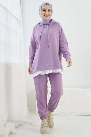 InStyle Losya Two Piece Set with Zipper and Hoodie - Lilac