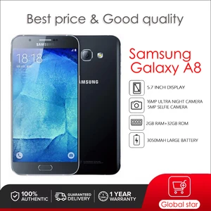 Original Unlocked Samsung Galaxy A8 A8000 Unlocked 4G Android 3050 mAh Wi-Fi 16MP 5.7'' 32GB 2GB RAM