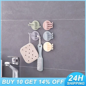 Kitchen Wall Rack Sticky Hook Easy To Install Bathroom Organization Seamless Bathroom Hooks Multifunctional Hook Up Storage Hook