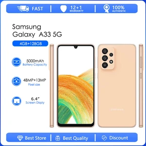 Samsung Galaxy A33 5G A336B A336E Original 2 Sim 6.4" 48MP 4G RAM 128GB ROM 5000mAh Fingerprint Battery Smartphone