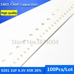 100pcs 0201 1UF 6.3V X5R 20% Thick Film Chip Multilayer Ceramic Capacitor