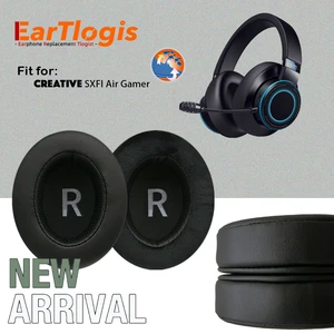 EarTlogis Replacement Ear Pads for Creative SXFI Air Gamer Headphones Thicken Memory Foam Cushions Oval Headset Earmuff