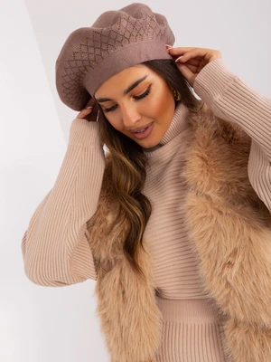 Brown knitted beret