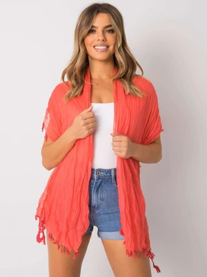 Women's coral scarf with fringes