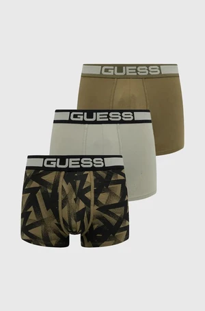 Boxerky Guess JOE 3-pack pánské, zelená barva, U4BG05.K6YW1