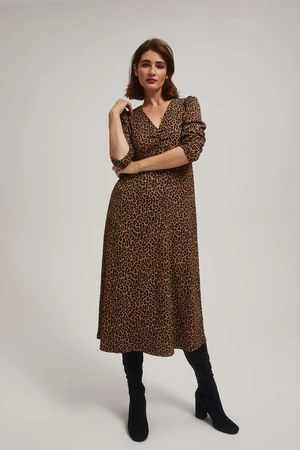 Midi dress with leopard print