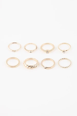 DEFACTO Woman's 8-Piece Gold Ring