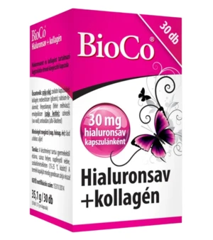 BIOCO Hyaluronic acid + collagen 30 kapsúl