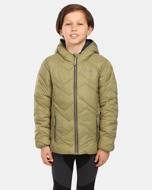 Green children's winter quilted jacket Kilpi REBEKI