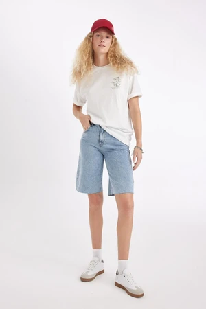 DEFACTO High Waist Jean Bermuda Shorts