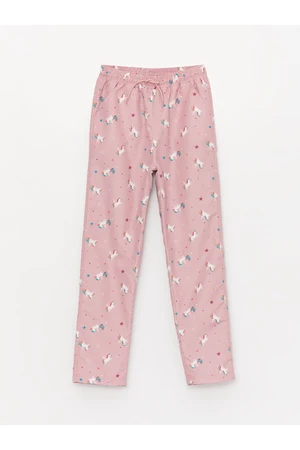 LC Waikiki Girls' Elastic Waist Patterned Fleece Lined Trousers