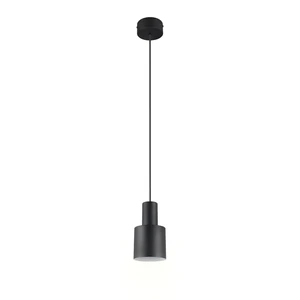 Czarna lampa wisząca z metalowym kloszem ø 12 cm Agudo – Trio